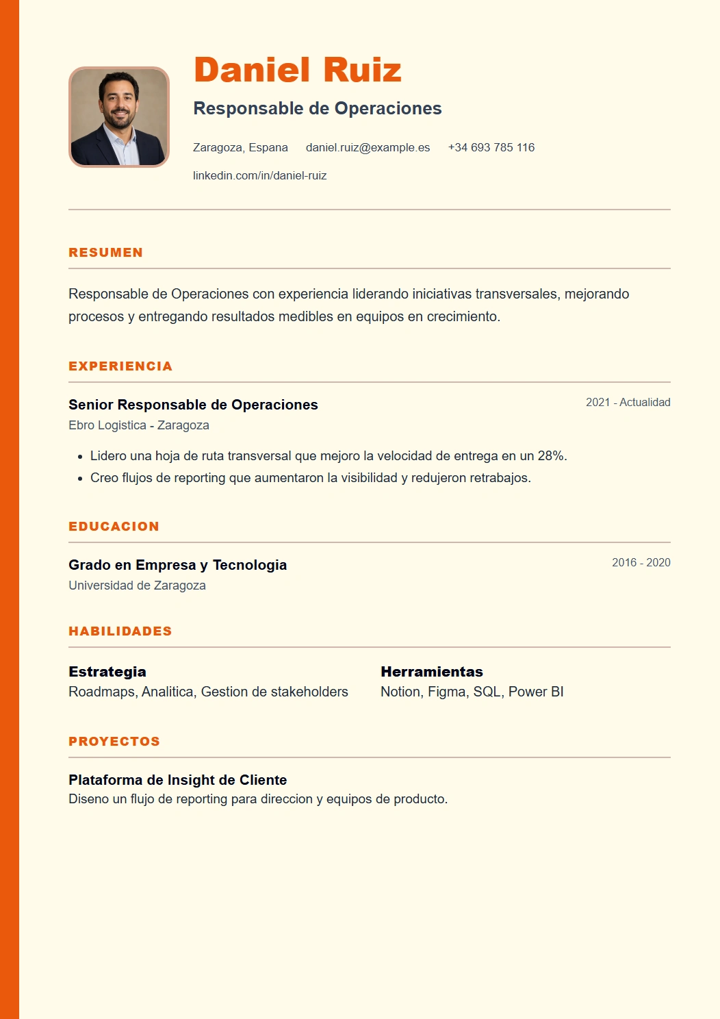 Business vista previa de plantilla CV