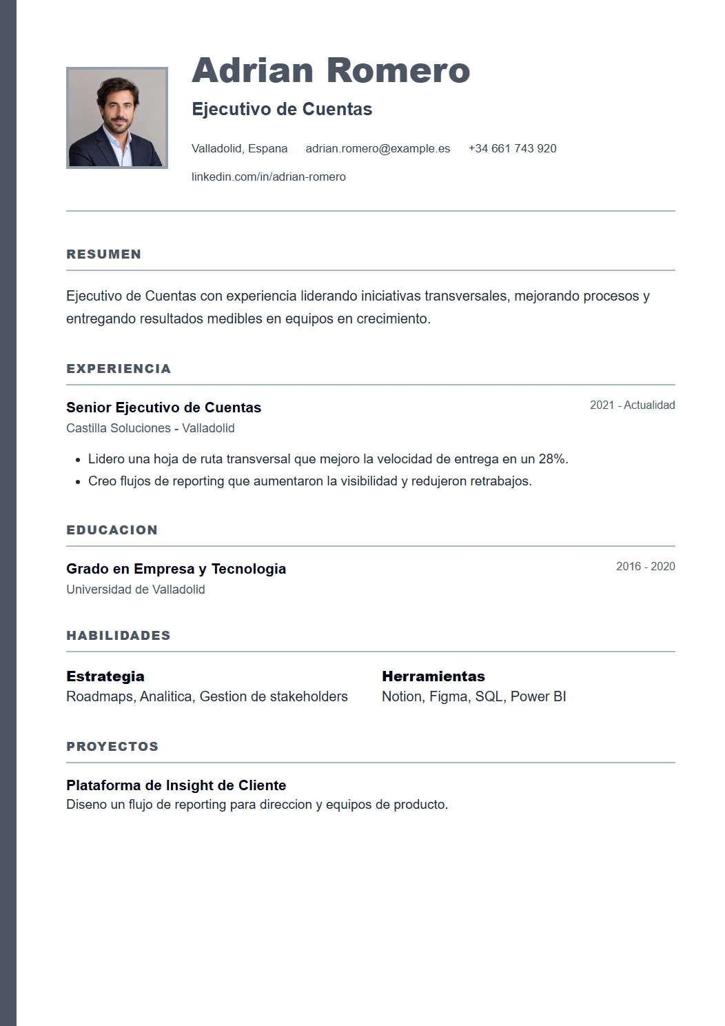 Corporate vista previa de plantilla CV